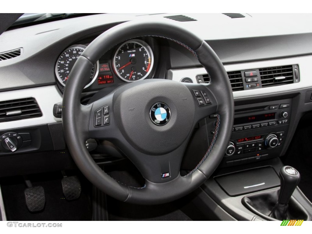 2011 BMW M3 Coupe Black Novillo Leather Steering Wheel Photo #66746217