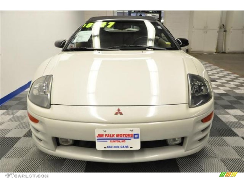 2001 Eclipse Spyder GT - Dover White Pearl / Tan photo #4