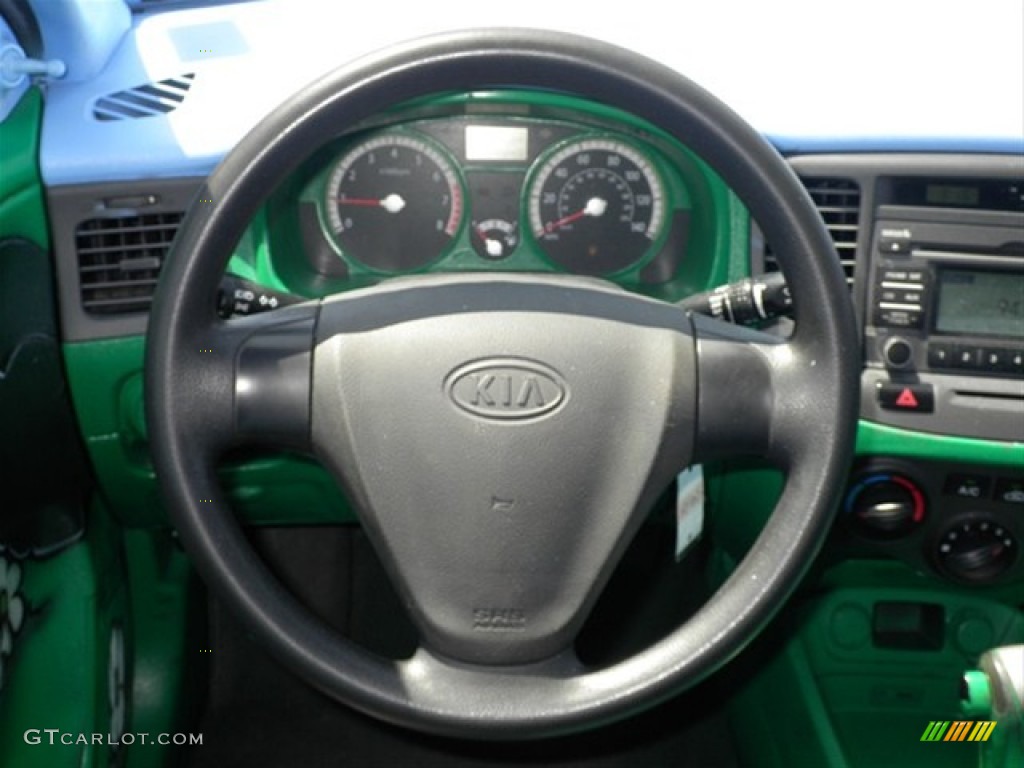 2009 Kia Rio Sedan Gray Steering Wheel Photo #66753067