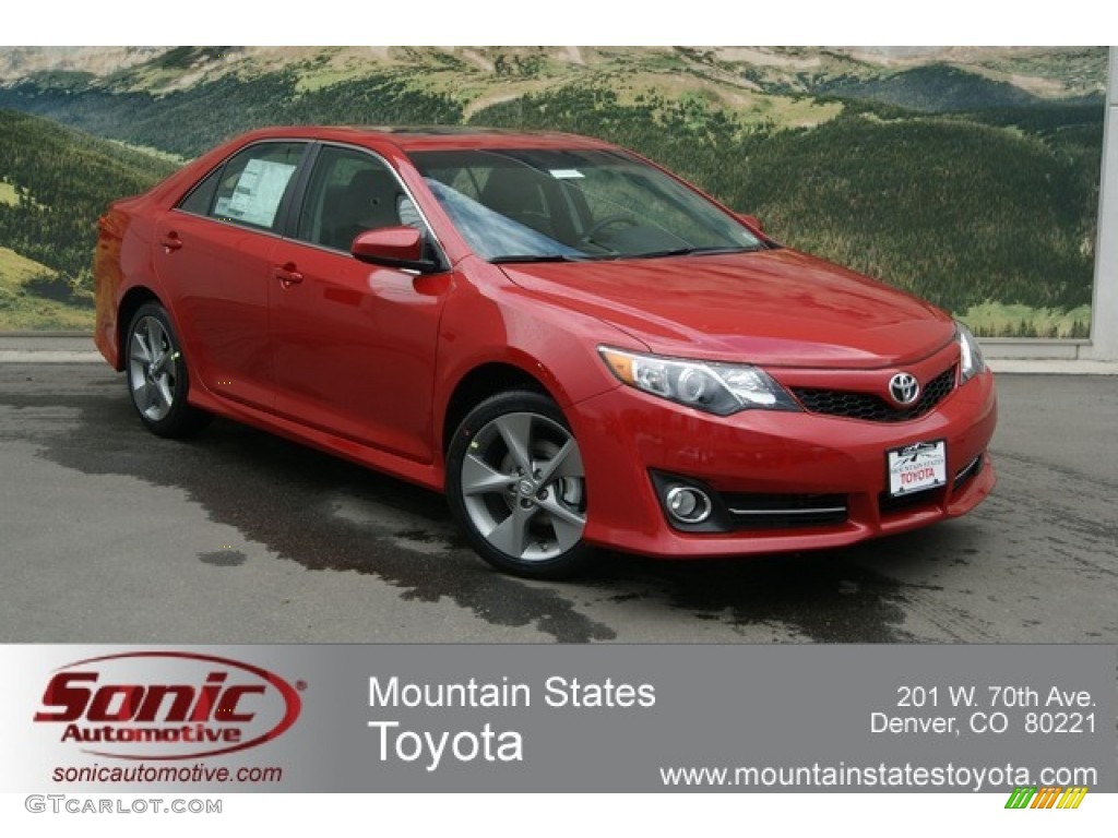 2012 Camry SE V6 - Barcelona Red Metallic / Black photo #1