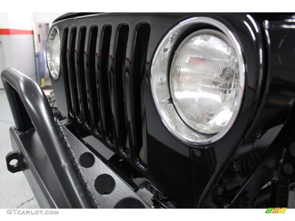 2000 Wrangler Sahara 4x4 - Black / Camel/Dark Green photo #12