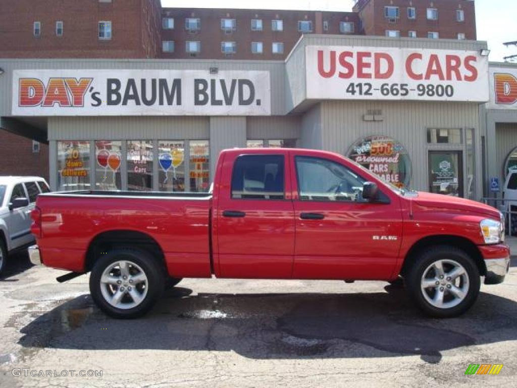 2008 Ram 1500 Big Horn Edition Quad Cab 4x4 - Flame Red / Medium Slate Gray photo #1