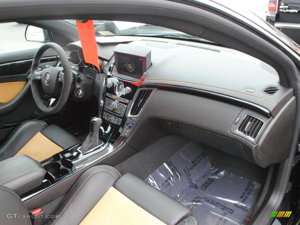 2011 Cadillac CTS -V Coupe Black Diamond Edition Ebony/Saffron Dashboard Photo #66766484