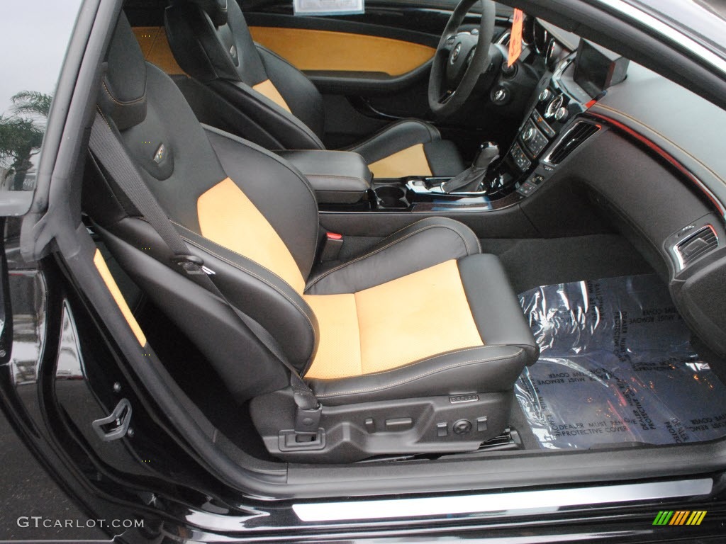 Ebony/Saffron Interior 2011 Cadillac CTS -V Coupe Black Diamond Edition Photo #66766487