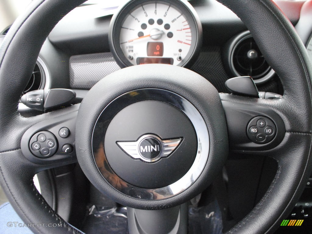 2011 Mini Cooper S Hardtop Carbon Black Steering Wheel Photo #66766586