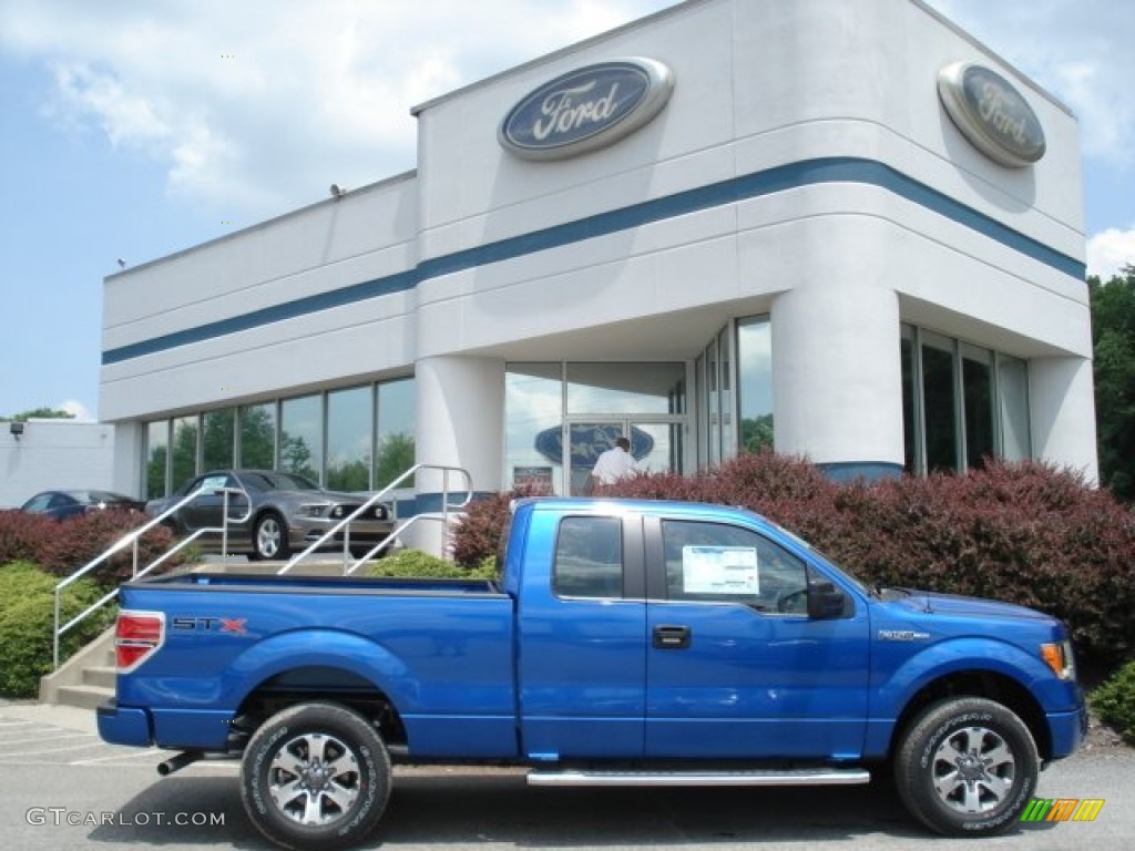 2012 F150 STX SuperCab 4x4 - Blue Flame Metallic / Steel Gray photo #1