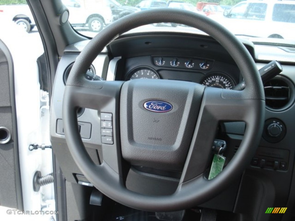 2012 Ford F150 STX SuperCab 4x4 Steel Gray Steering Wheel Photo #66770816
