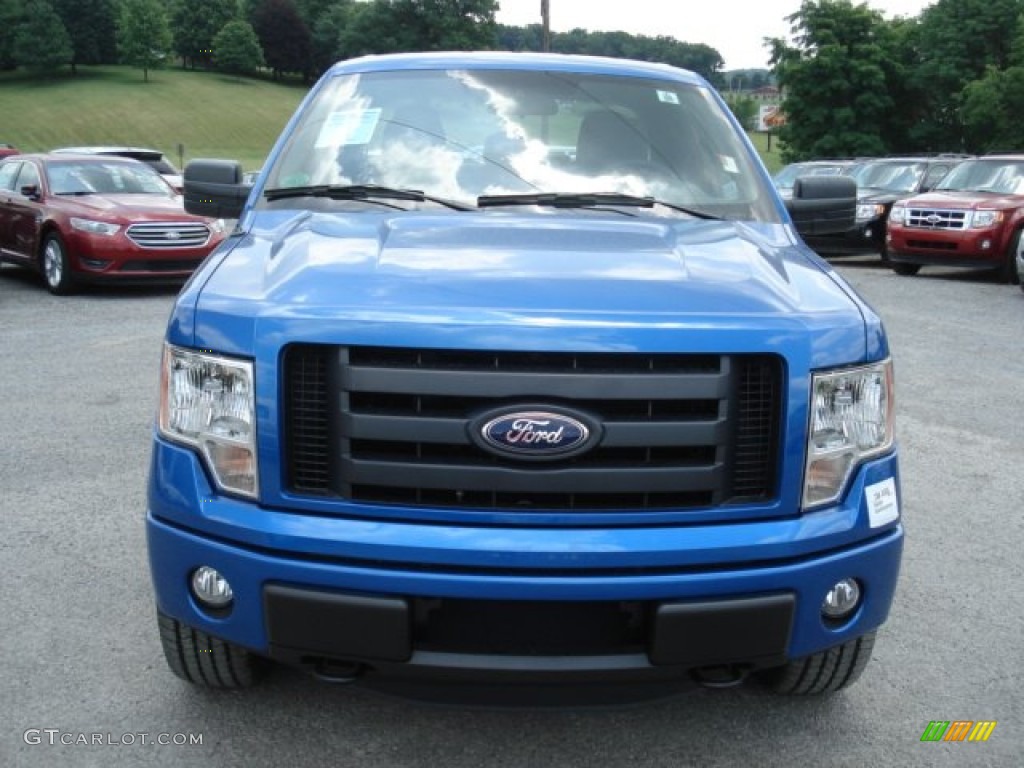 2012 F150 STX SuperCab 4x4 - Blue Flame Metallic / Steel Gray photo #3