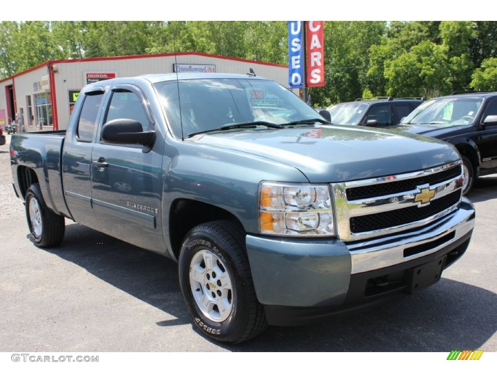 2009 Silverado 1500 LT Extended Cab 4x4 - Blue Granite Metallic / Ebony photo #15