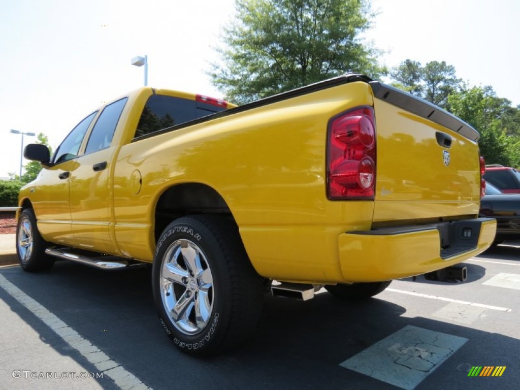 2008 Ram 1500 Sport Quad Cab - Detonator Yellow / Medium Slate Gray photo #2