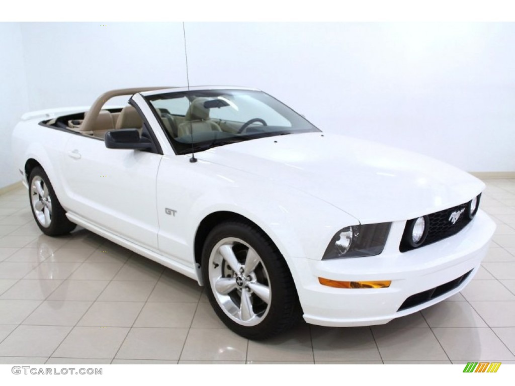 2006 Mustang GT Premium Convertible - Performance White / Light Parchment photo #1