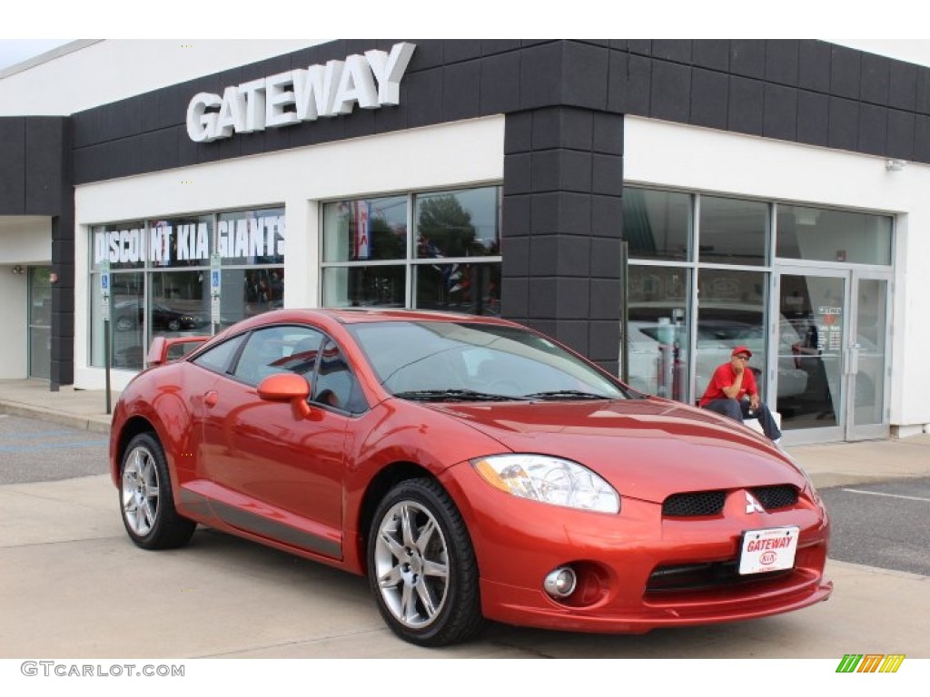 2008 Eclipse SE Coupe - Sunset Orange Pearlescent / Dark Charcoal photo #3