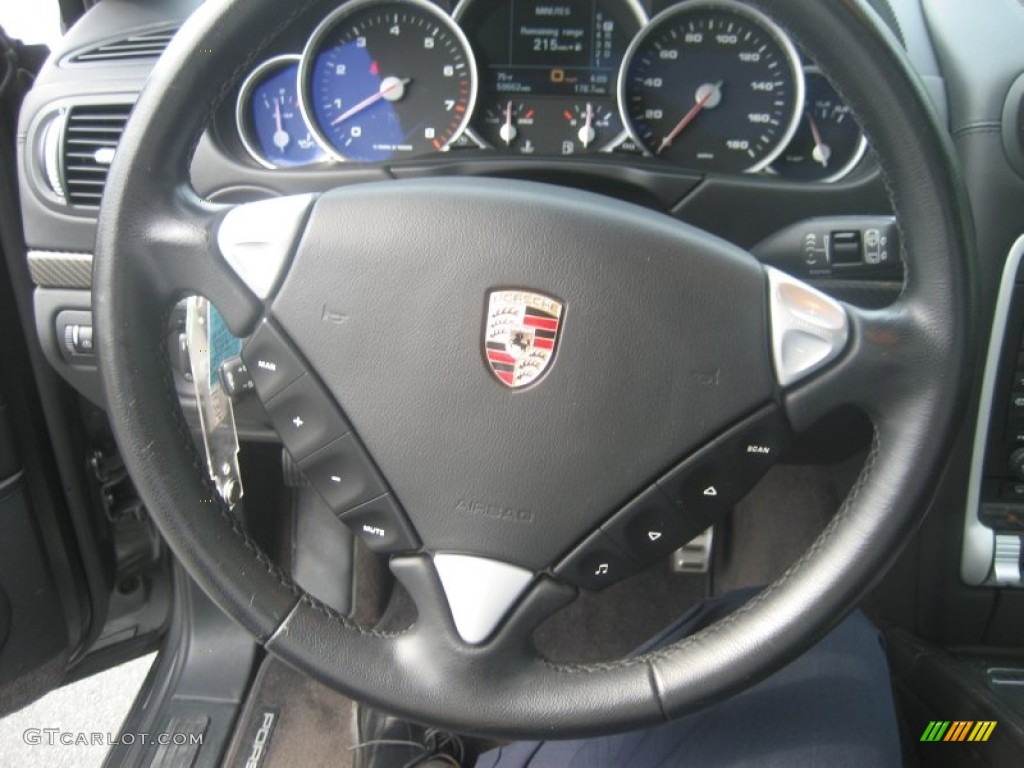 2008 Porsche Cayenne Turbo Black Steering Wheel Photo #66778631