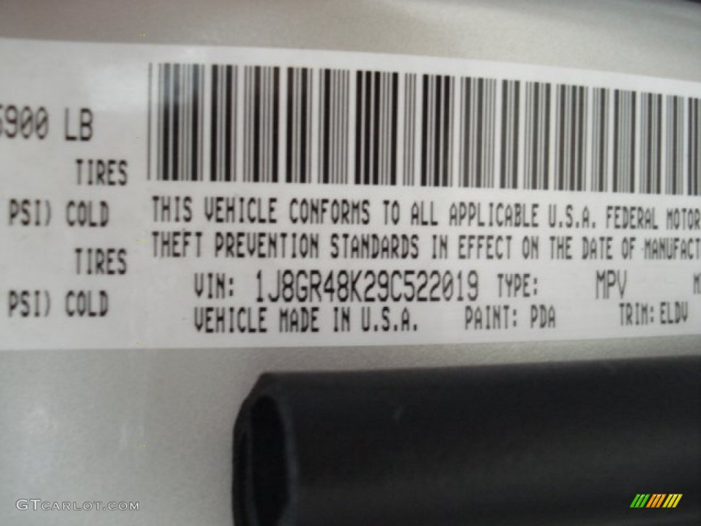 2009 Grand Cherokee Color Code PDA for Light Graystone Pearl Photo #66781343