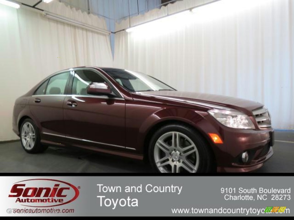 2009 C 350 Sport - Barolo Red Metallic / Grey/Black photo #1