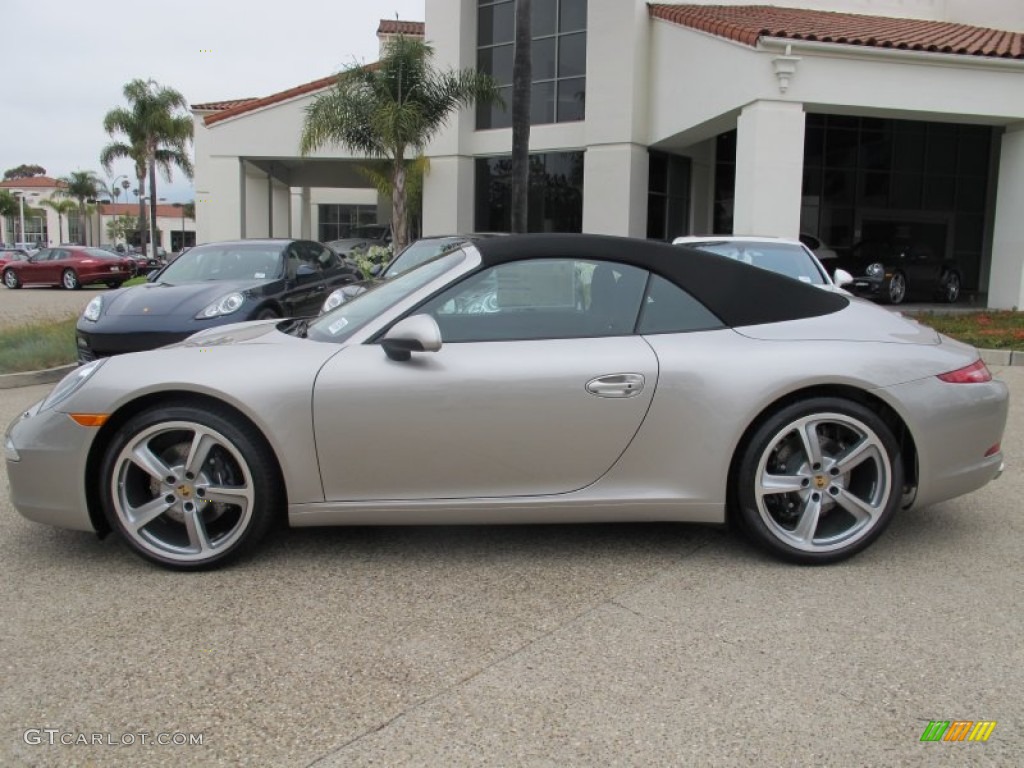 Platinum Silver Metallic 2012 Porsche New 911 Carrera Cabriolet Exterior Photo #66788279