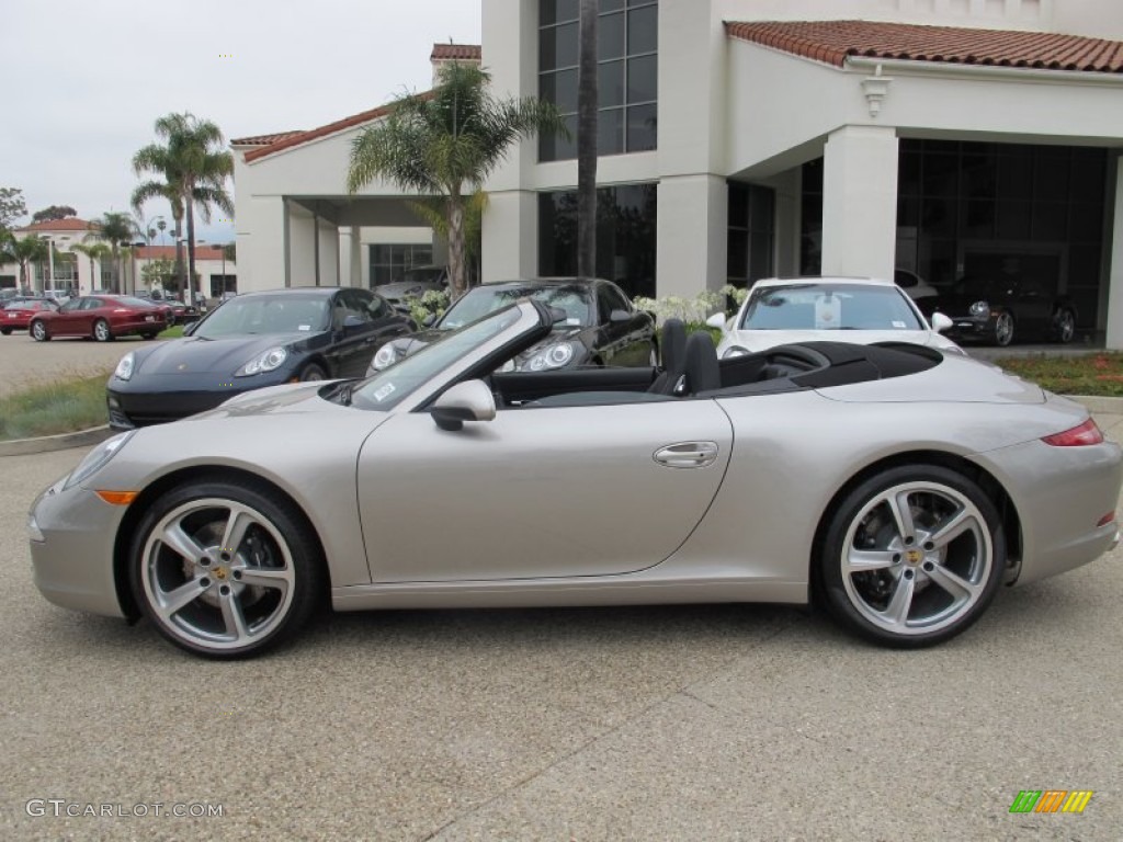 Platinum Silver Metallic 2012 Porsche New 911 Carrera Cabriolet Exterior Photo #66788288
