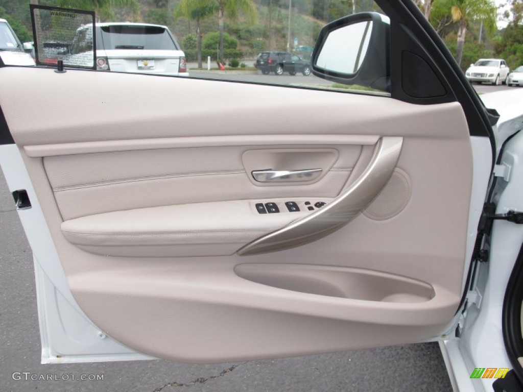 2012 BMW 3 Series 328i Sedan Oyster/Dark Oyster Door Panel Photo #66788948