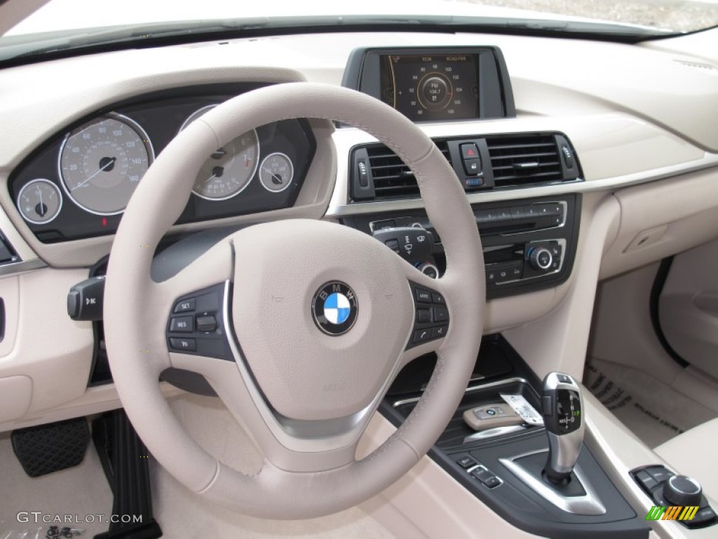 2012 BMW 3 Series 328i Sedan Oyster/Dark Oyster Dashboard Photo #66788954