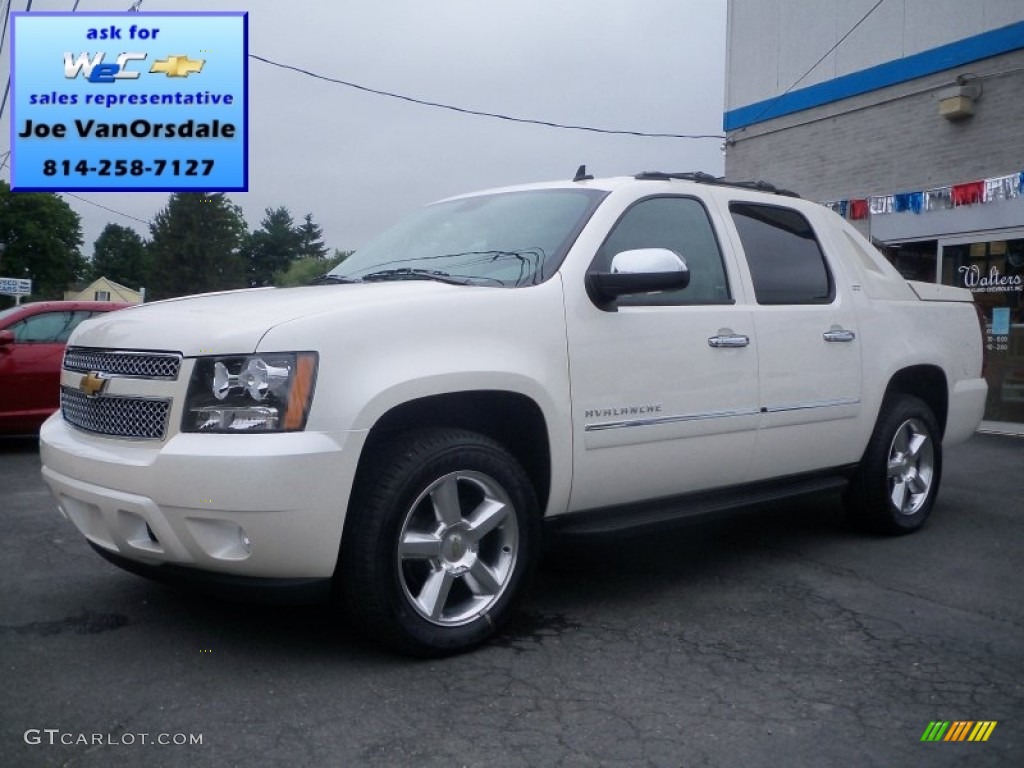 2012 Avalanche LTZ 4x4 - White Diamond Tricoat / Dark Titanium/Light Titanium photo #1