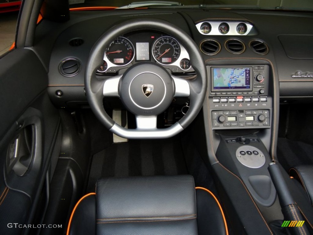 2008 Lamborghini Gallardo Spyder E-Gear Nero Perseus Dashboard Photo #66791517