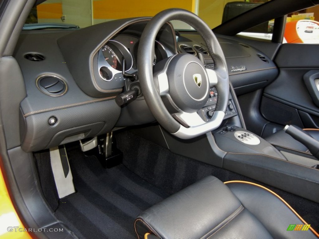 2008 Lamborghini Gallardo Spyder E-Gear Nero Perseus Steering Wheel Photo #66791537