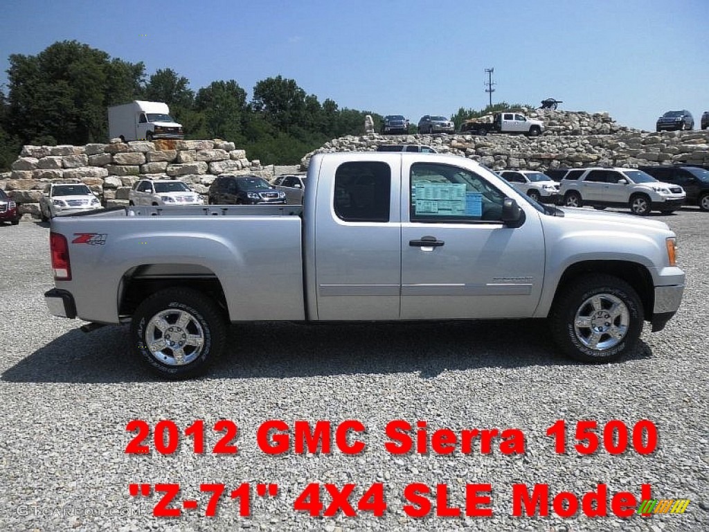 2012 Sierra 1500 SLE Extended Cab 4x4 - Quicksilver Metallic / Ebony photo #1