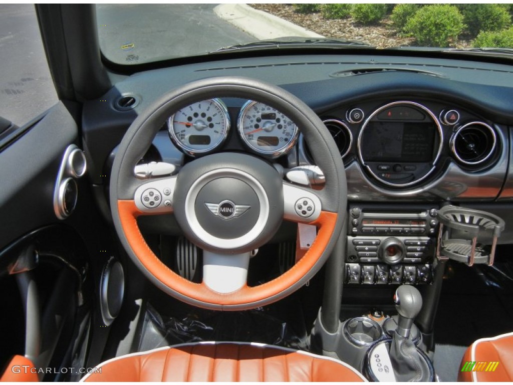 2008 Mini Cooper S Convertible Lounge Redwood Steering Wheel Photo #66794370