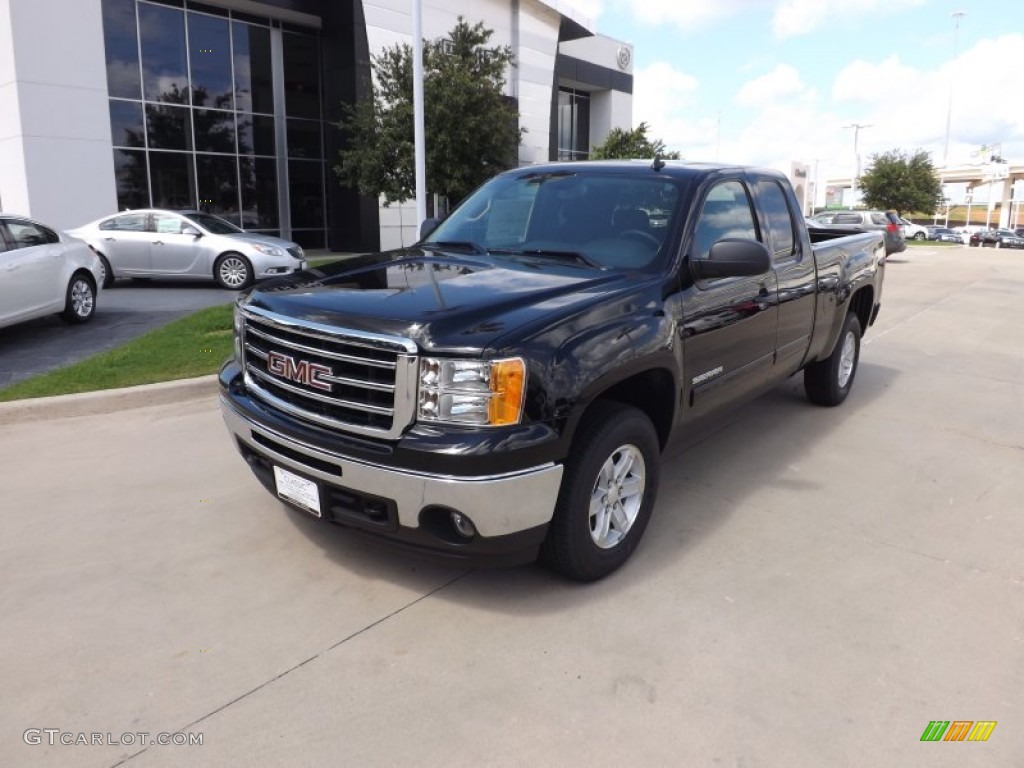 2012 Sierra 1500 SLE Extended Cab 4x4 - Onyx Black / Ebony photo #1