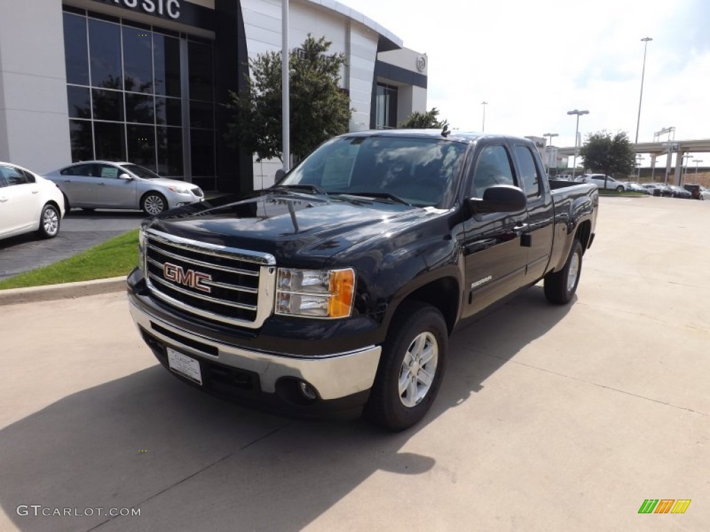 2012 Sierra 1500 SLE Extended Cab 4x4 - Onyx Black / Ebony photo #1