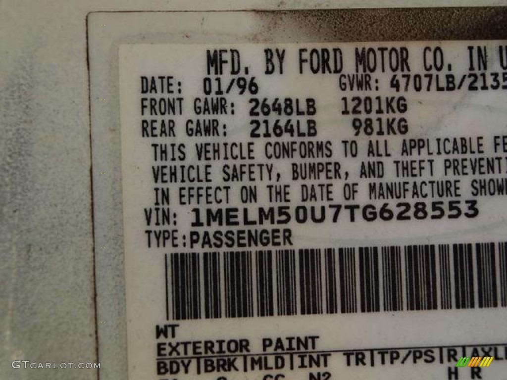 1996 Sable GS Sedan - Vibrant White / Gray photo #15