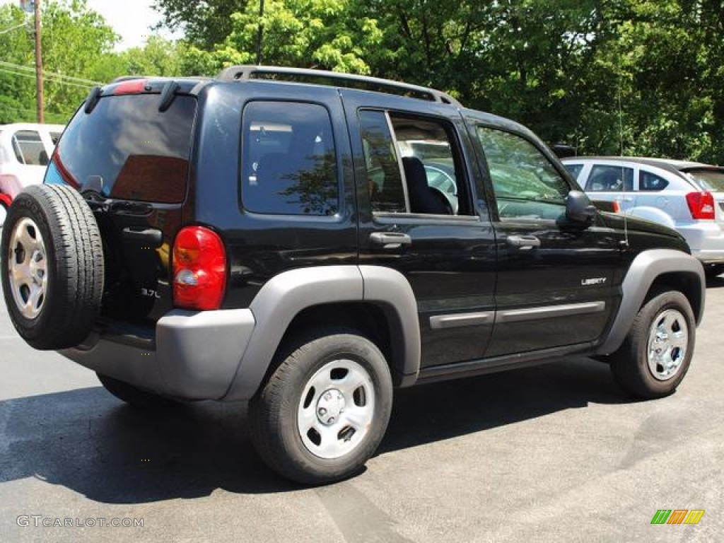 2004 Liberty Sport 4x4 - Black Clearcoat / Dark Slate Gray photo #3