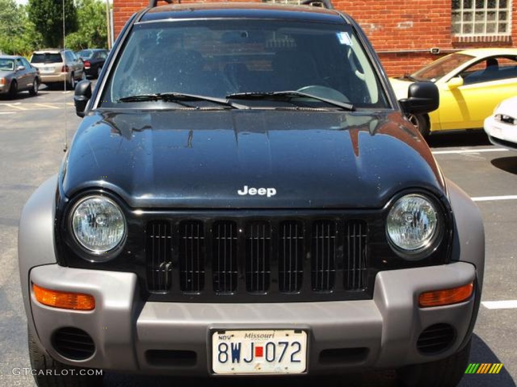 2004 Liberty Sport 4x4 - Black Clearcoat / Dark Slate Gray photo #7