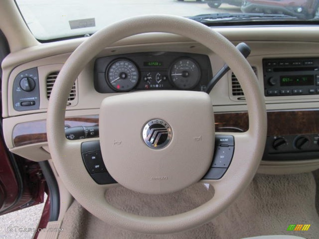 2007 Mercury Grand Marquis GS Light Camel Steering Wheel Photo #66798544