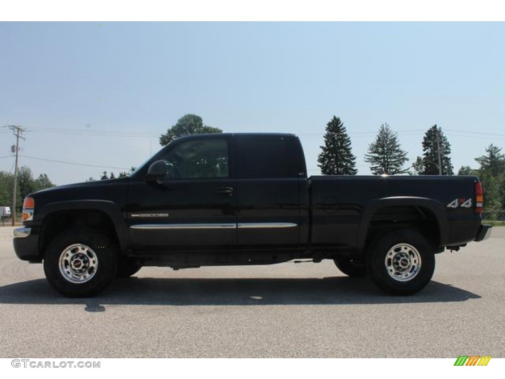 2005 Sierra 2500HD SLT Extended Cab 4x4 - Onyx Black / Pewter photo #8