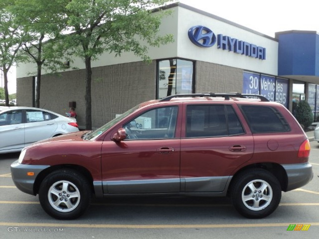 2004 Santa Fe GLS - Merlot Red / Gray photo #9