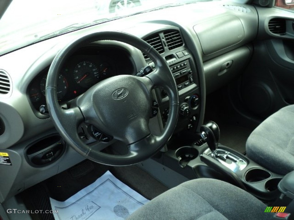 2004 Santa Fe GLS - Merlot Red / Gray photo #14