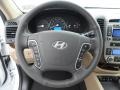 2012 Hyundai Santa Fe Beige Interior Steering Wheel Photo