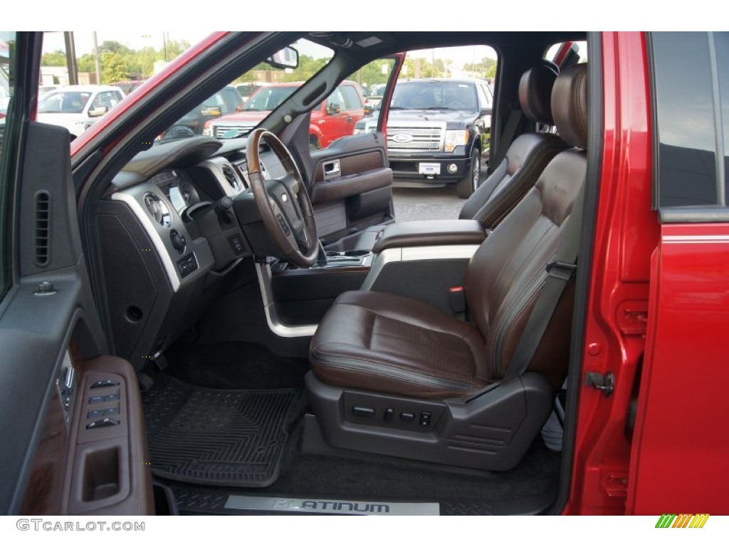 2010 F150 Platinum SuperCrew 4x4 - Red Candy Metallic / Sienna Brown Leather/Black photo #8