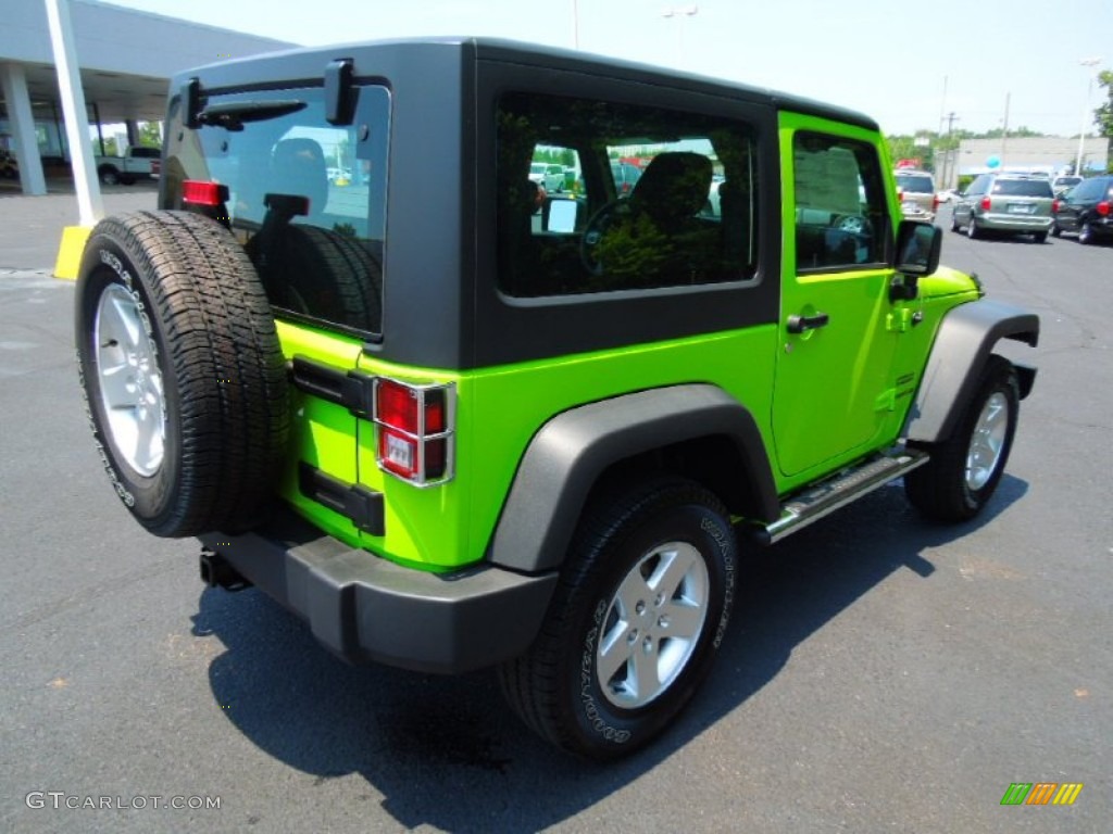 2012 Wrangler Sport S 4x4 - Gecko Green / Black photo #6