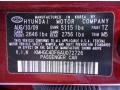 TZ: Cabernet Red Pearl 2010 Hyundai Genesis 4.6 Sedan Color Code