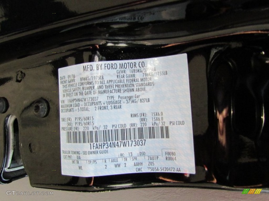 2007 Focus Color Code UA for Pitch Black Photo #66823609