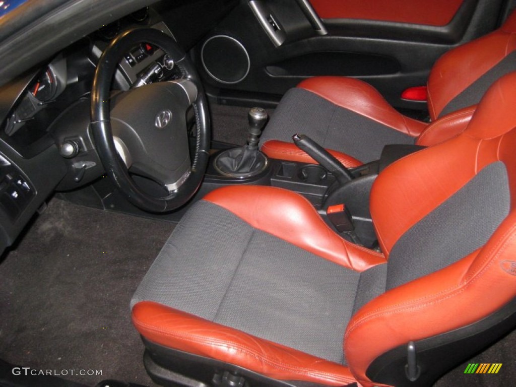 Black/Red Interior 2007 Hyundai Tiburon SE Photo #66824705