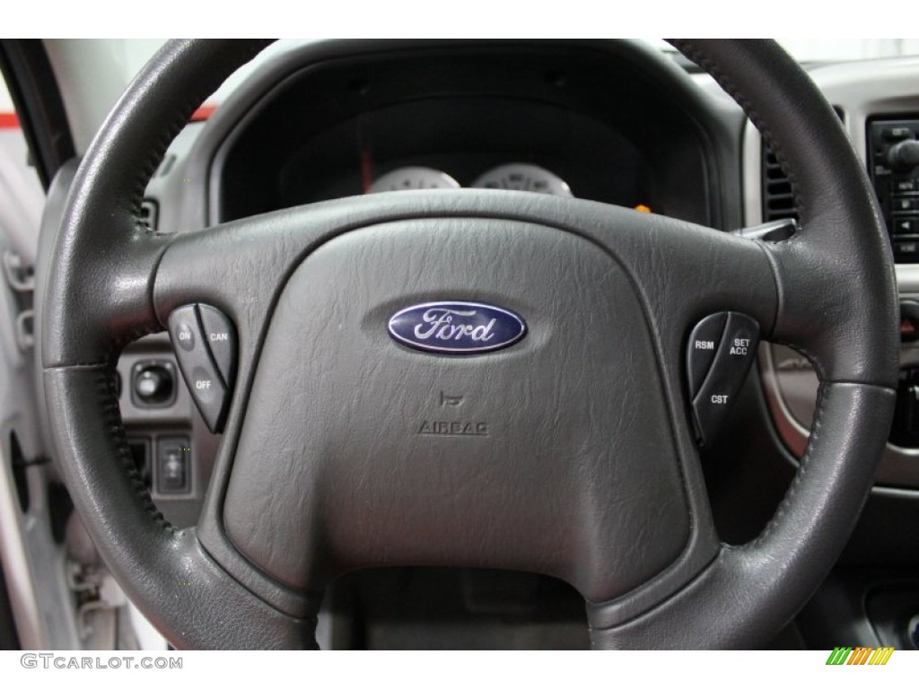 2005 Ford Escape Hybrid 4WD Medium/Dark Flint Grey Steering Wheel Photo #66826061