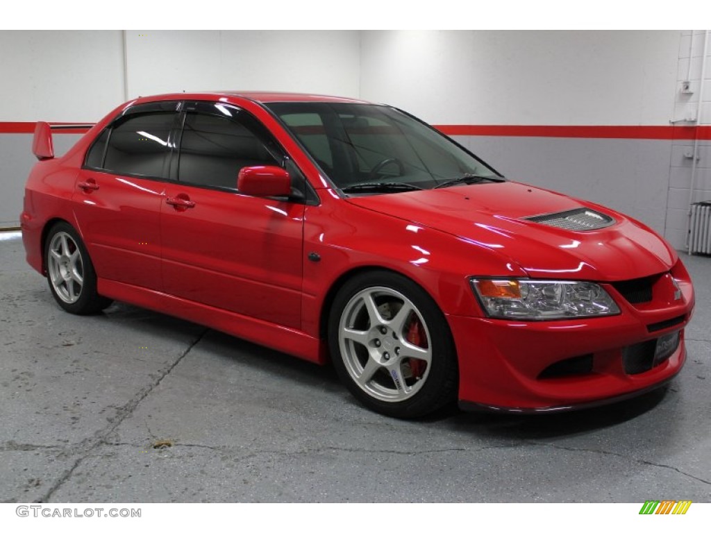 2003 Lancer Evolution VIII - Rally Red / Black/Blue photo #1