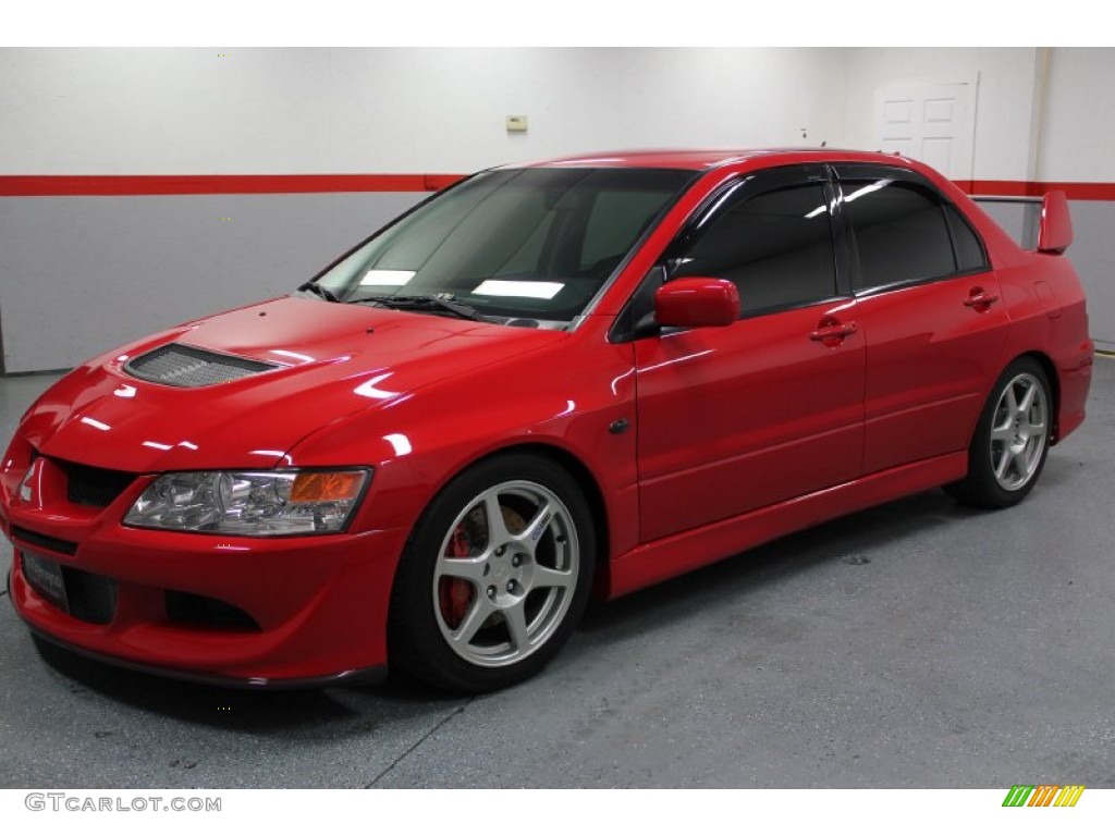 2003 Lancer Evolution VIII - Rally Red / Black/Blue photo #5