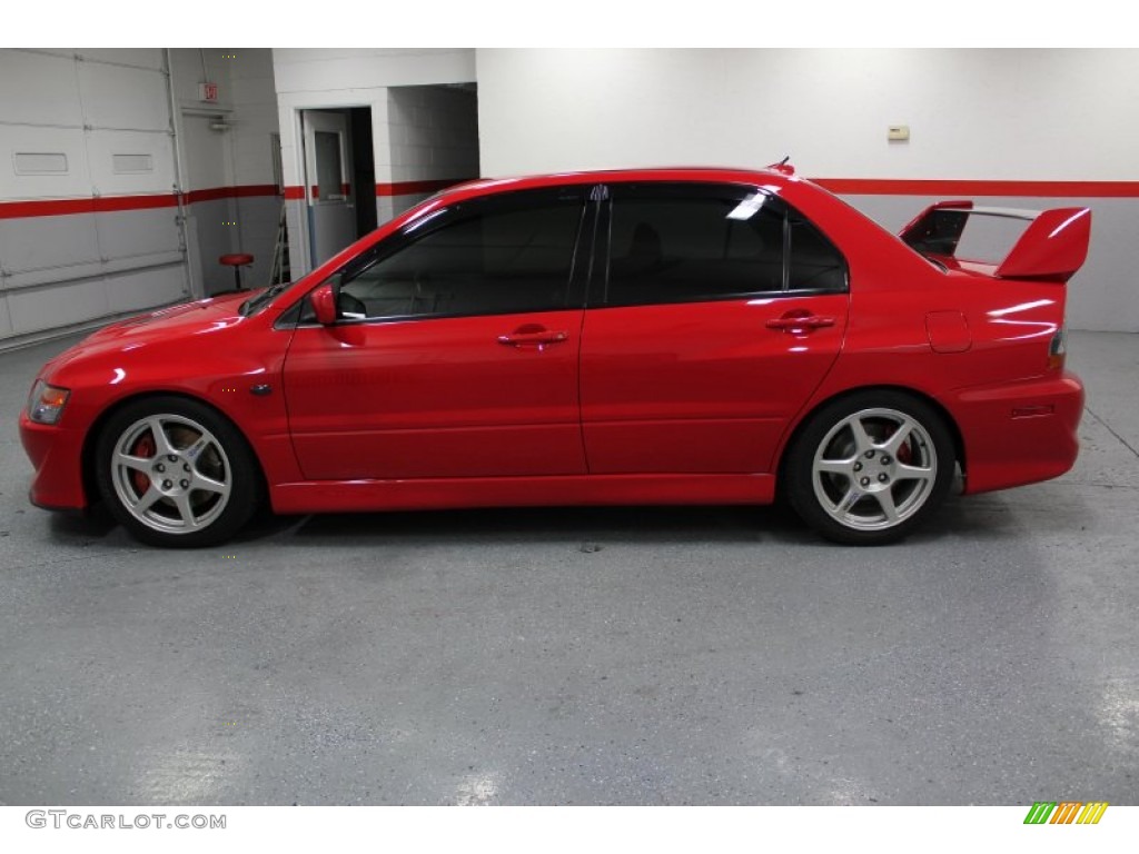 2003 Lancer Evolution VIII - Rally Red / Black/Blue photo #6