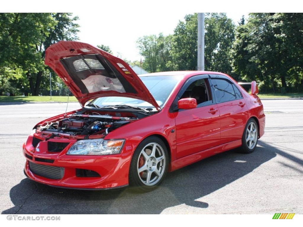 2003 Lancer Evolution VIII - Rally Red / Black/Blue photo #84