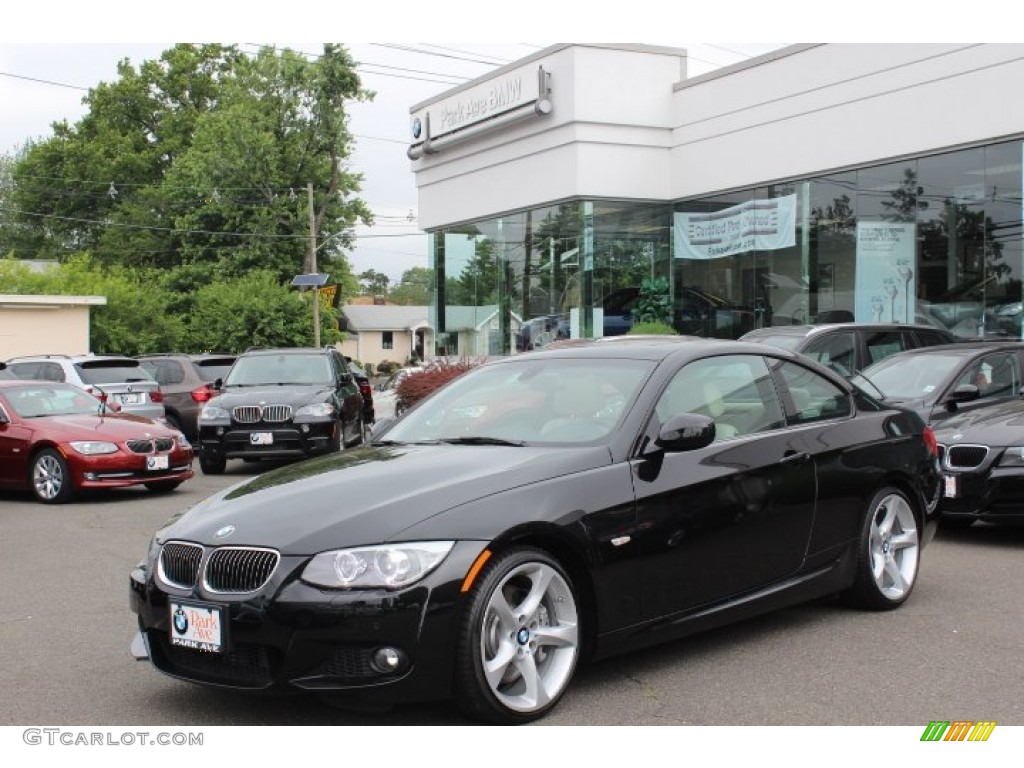 2012 3 Series 335i Coupe - Black Sapphire Metallic / Everest Grey/Black Highlight photo #1