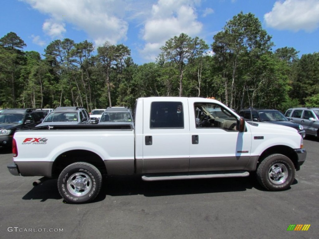 2004 F250 Super Duty Lariat Crew Cab 4x4 - Oxford White / Medium Parchment photo #5